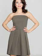 Sukienka trapezowa damska mini Lenitif K368 M Oliwkowa (5902194330114) - obraz 1
