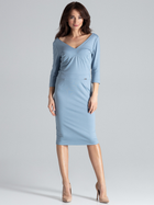 Sukienka midi jesienna damska Lenitif K476 S Niebieska (5902194351928) - obraz 3