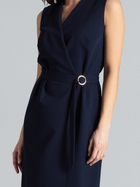 Плаття на запах міді літнє жіноче Lenitif L037 XL Темно-синє (5902194368568) - зображення 5
