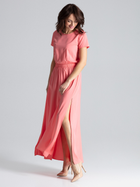 Sukienka długa letnia damska Lenitif L042 XL Koralowa (5902194369442) - obraz 6