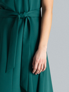 Sukienka trapezowa damska elegancka Lenitif L043 L Zielona (5902194369558) - obraz 6