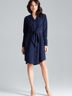 Плаття-сорочка міді літнє жіноче Lenitif L031 M Темно-синє (5902194365543) - зображення 1