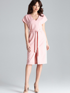 Sukienka ołówkowa damska midi Lenitif L032 S Różowa (5902194365734) - obraz 4