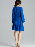 Sukienka kopertowa midi jesienna damska Lenitif L053 S Niebieska (5902194372374) - obraz 2