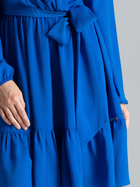 Sukienka kopertowa midi jesienna damska Lenitif L053 S Niebieska (5902194372374) - obraz 7