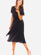 Плаття міді літнє жіноче Awama A296 L Чорне (5902360540132) - зображення 3