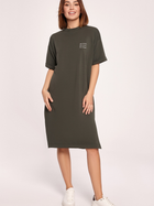 Sukienka koszulka midi letnia damska BeWear B194 XL Khaki (5903887620420) - obraz 1