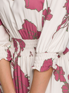 Плаття коротке літнє жіноче Makover K097 S Білий/Рожевий (5903887622066) - зображення 3