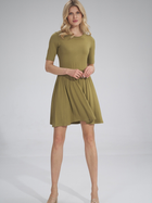 Sukienka trapezowa damska mini Figl M751 XL Oliwkowa (5902194388207) - obraz 1