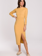 Sukienka midi jesienna damska BeWear B219 XL Żółta (5903887654555) - obraz 1