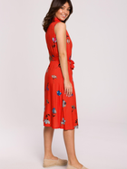 Sukienka koszulowa midi letnia damska BeWear B230 S Czerwona (5903887656795) - obraz 2