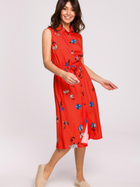 Sukienka koszulowa midi letnia damska BeWear B230 2XL Czerwona (5903887656818) - obraz 3