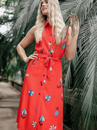 Sukienka koszulowa midi letnia damska BeWear B230 2XL Czerwona (5903887656818) - obraz 5