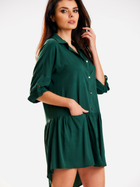 Sukienka koszulowa krótka letnia damska Awama A584 L-XL Ciemnozielona (5902360581043) - obraz 5