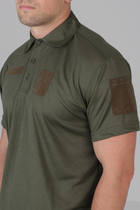 Чоловіча потовідвідна футболка Поло Coolmax у кольорі олива 56 - зображення 3
