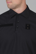 Футболка Поло Чоловіча з липучками під шеврони для Поліції / Тканина Cool-pass колір чорний 44 - зображення 2