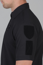 Футболка Поло Мужская с липучками под шевроны для Полиции / Ткань Cool-pass цвет черный 60 - изображение 4
