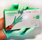 Перчатки нитриловые (зеленые),100 шт (50 пар) CEROS, XS - изображение 4