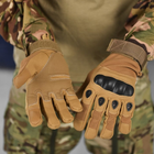 Перчатки TACT с защитными накладками и антискользящими вставками на ладонях койот размер L - изображение 5