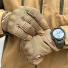 Летние сетчатые перчатки с усиленными пальцами и антискользящим покрытием койот размер S - изображение 2