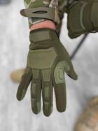 Крепкие сенсорные перчатки Mechanix M-Pact с защитными накладками олива размер L - изображение 2