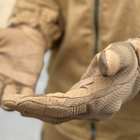 Летние сетчатые перчатки с усиленными пальцами и антискользящим покрытием койот размер L - изображение 5