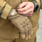 Летние сетчатые перчатки с усиленными пальцами и антискользящим покрытием койот размер L - изображение 6