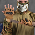 Безпалі рукавиці TACT із захисними накладками койот розмір M - зображення 1