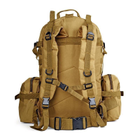 Тактичний чоловічий рюкзак B08 на 55 л зі знімними підсумками / Туристичний військовий баул (55х40х25 см) із системою Моллі Oxford 600D (Пісочний) - зображення 4