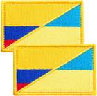 Набор шевронов 2 шт с липучкой IDEIA Флаг Украины и Колумбии 5х8 см, вышитый патч (4820227282418) - изображение 2