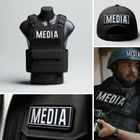 Набір шевронів 2 шт з липучкою IDEIA MEDIA 9х25 + 4.5х12.5 см для медіа преси та журналістів Чорний (4820182657184) - зображення 7