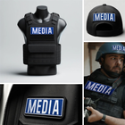 Набір шевронів 2 шт з липучкою IDEIA MEDIA 9х25 + 4.5х12.5 см синій, для медіа, преси та журналістів (4820182657191) - зображення 7