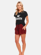 Піжама (футболка + шорти) жіноча бавовняна Doctor Nap PM.9943 XL Червоний/Чорний (5902701148034) - зображення 3
