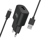 Ładowarka sieciowa Xqisit NP Travel Charger Single USB-A 2.4A + Kabel USB-A-Micro USB Black (4029948224589) - obraz 1