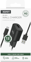 Ładowarka sieciowa Xqisit NP Travel Charger Single USB-A 2.4A + Kabel USB-A-Micro USB Black (4029948224589) - obraz 2