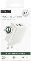 Ładowarka sieciowa Xqisit NP Travel Charger Dual USB-C PD67 GaN White (4029948227689) - obraz 4