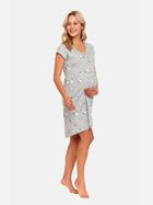 Нічна сорочка жіноча бавовняна для вагітних Doctor Nap Tcb.4110 S Сіра (5902701156015) - зображення 1