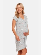 Нічна сорочка жіноча бавовняна для вагітних Doctor Nap Tcb.4110 S Сіра (5902701156015) - зображення 2