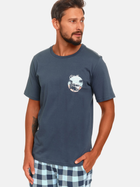 Піжама (футболка + шорти) чоловіча бавовняна Doctor Nap PMB.4416 M Синя (5901592701182) - зображення 4
