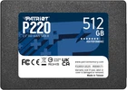 Твердотільний диск 2.5" 512GB Patriot P220 (SATA 6Gb/s, 550MB/s / 500MB/s) TLC (P220S512G25)