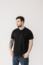 Чоловіча футболка мілітарі-поло з липучками для шевронів, чорний, розмір М - зображення 1