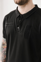 Чоловіча футболка мілітарі-поло з липучками для шевронів, чорний, розмір М - зображення 4