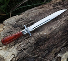Нож складной Финка Кортик с удлиненным лезвием в кожаном чехле - изображение 5