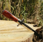 Нож складной Финка Кортик с удлиненным лезвием в кожаном чехле - изображение 6