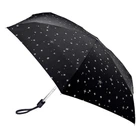 Жіноча міні (кишенькова) парасолька Fulton L501 Tiny-2 Glitter Stars Black (Блиск зірок)