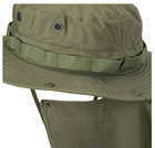 Панама тактическая Helikon-Tex Универсальная с хвостом L Олива BOONIE HAT - POLYCOTTON RIPSTOP - OLIVE GREEN (KA-BON-PR-02-B05-L) - изображение 3