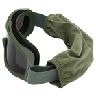 Очки защитные маска со сменными линзами и чехлом SPOSUNE JY-023-3 оправа-оливковая цвет линз серый - изображение 5