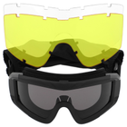 Очки защитные маска со сменными линзами и чехлом SPOSUNE JY-026-2 оправа-черная цвет линз серый - изображение 2
