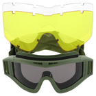 Окуляри захисні маска зі змінними лінзами та чохлом SPOSUNE JY-003-2 оливковий - зображення 1