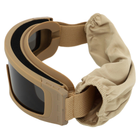 Очки защитные маска со сменными линзами и чехлом SPOSUNE JY-027-4 оправа-хаки цвет линз серый - изображение 6